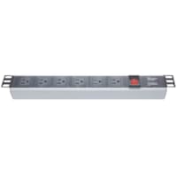 BASE DE MONTAGE 1U 10  MODULE DE PRISE EN PVC 6 PIÈCES AVEC  INTERRUPTEUR MARCHE/ARRÊT