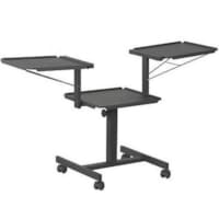 Table à Roulettes en Métal Noire avec 3 Etagères