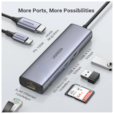 HUB Ugreen USB-C 7 en 1 Supporte PD (Power Delivery) 100W Recharge (Model : CM512) CM512