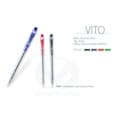 Stylo à bille DIGNO VITO WHITE bleu en distributeur de 35 unités VITO