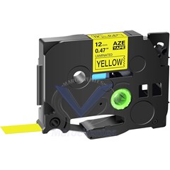 RUBAN AIMO E1000 PRO NOIR/JAUNE 12MM COMPATIBLE AVEC BROTHER