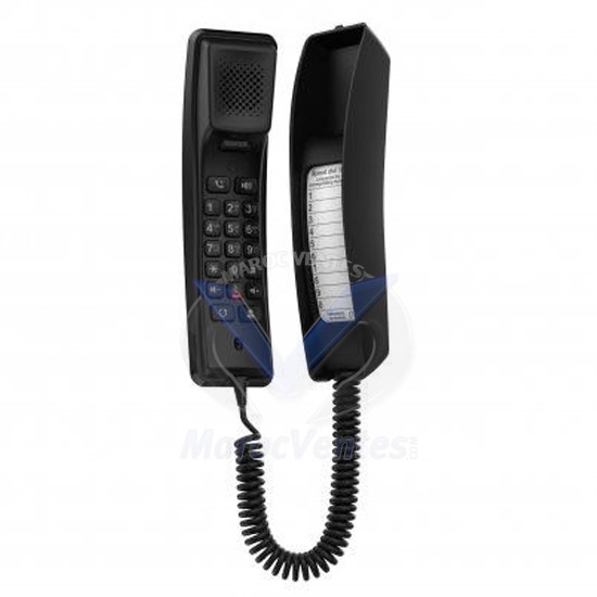 Téléphone IP pour Hôtel Noir 2 Lignes SIP Mural H2U