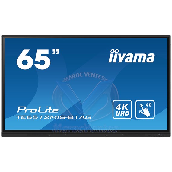 ECRAN INTERACTIF IIYAMA PROLITE TACTILE 4K UHD de 65 pouces TE6512MIS-B1AG