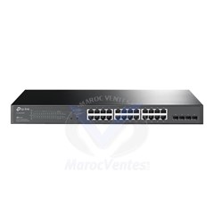 Tplink JetStream™ 28-Port Gigabit Smart Switch with 24-Port PoE+ PORT: 24× Gigabit PoE+ Ports, 4× Gigabit SFP SlotsSPEC: 802.3at/af, 250 W PoE Power, 1U 19-inch Rack-mountable Steel CaseFEATURE: Integration with Omada SDN Controller, Static Routing,