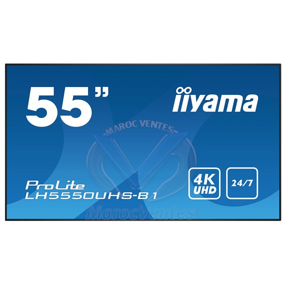 Ecran LED 55" 4K 3840 x 2160 pixels Haut-parleurs intégrés 24/7 LH5550UHS-B1