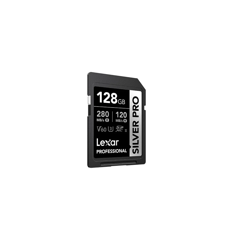 LEXAR CARTE SD SD Silver Pro 128GB Professional SILVER PRO SDXC™ UHS-II Card,up to 280MB/s read, 12M LSDSIPR128G-BNNNG